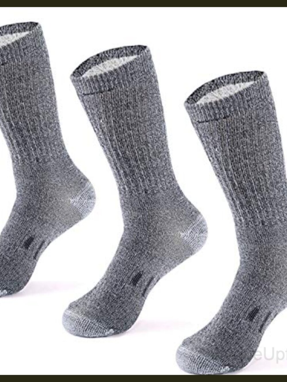 Merino Wool Hiking Socks 3 Pairs Midweight Cushioned Crew